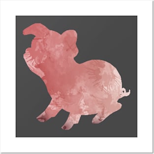 Pig Inspired Silhouette Posters and Art